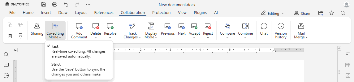 Coediting mode