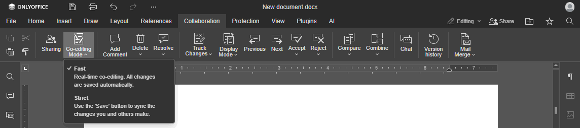 Coediting mode