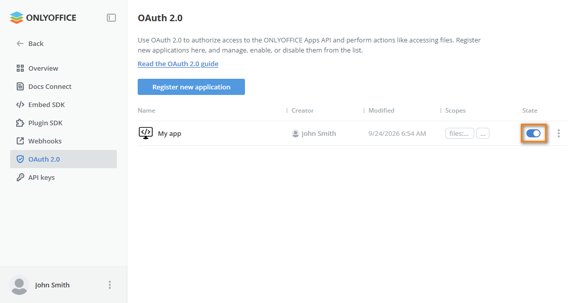 Disable toggle button