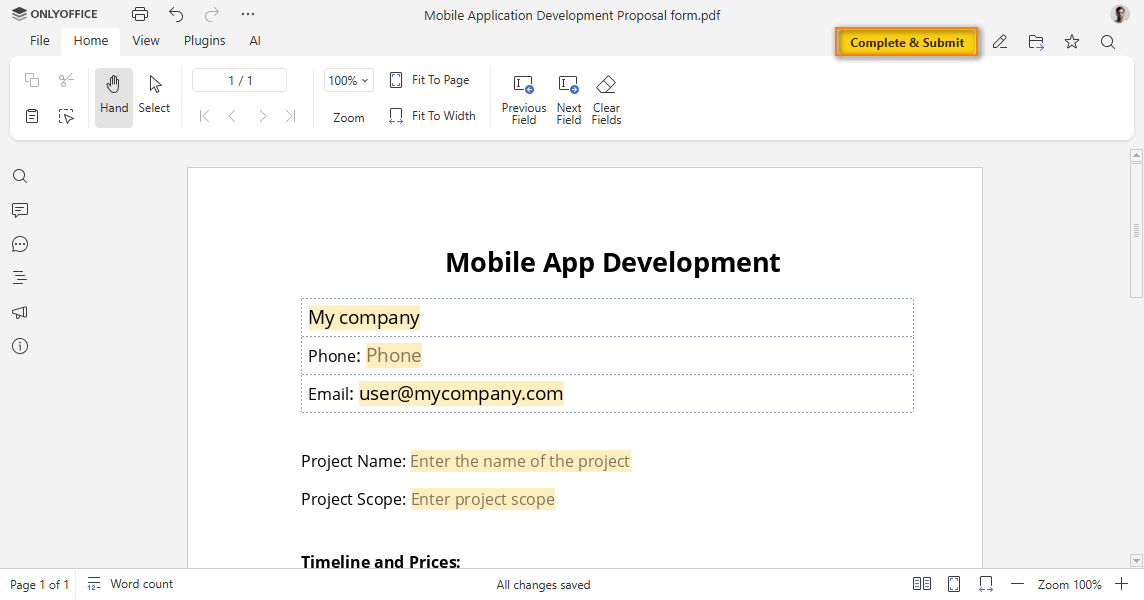 Embed pdf form