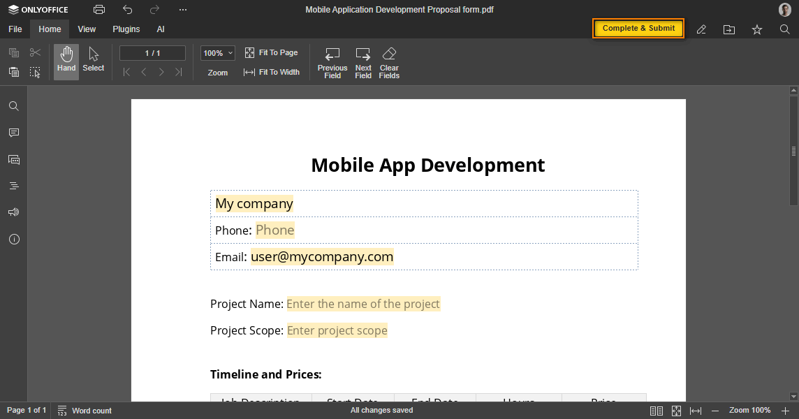 Embed pdf form