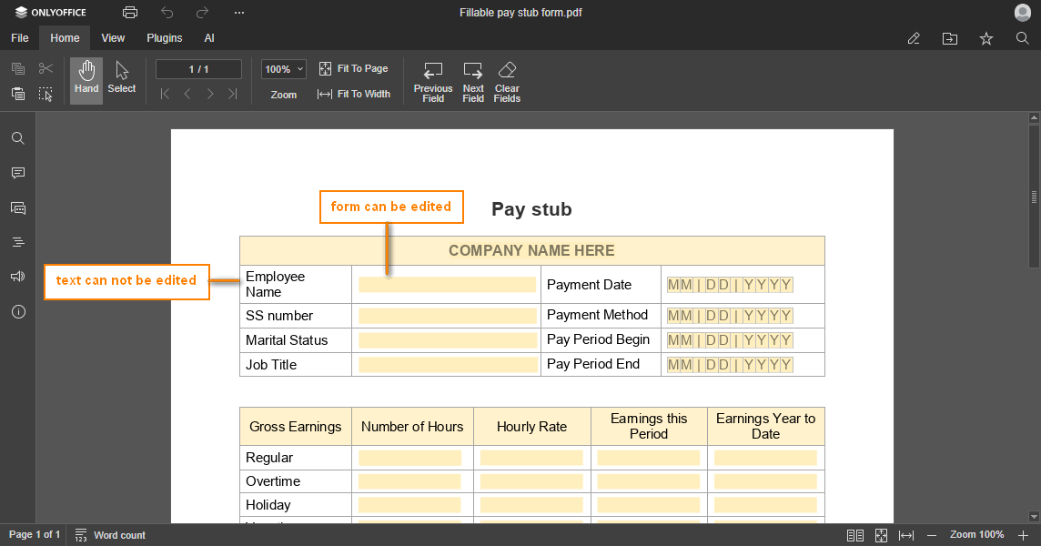 Fill forms