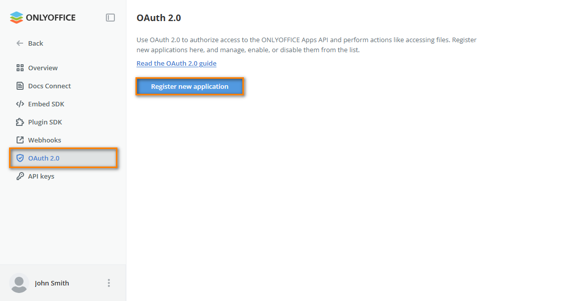 OAuth new app
