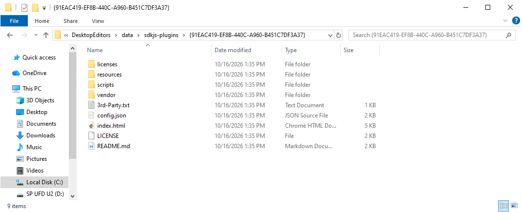 Plugin folder
