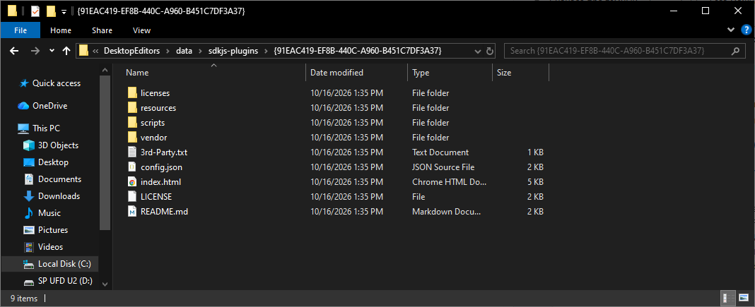 Plugin folder