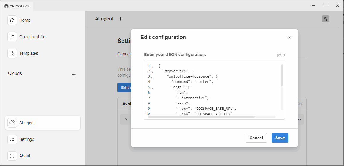 Add DocSpace server configuration