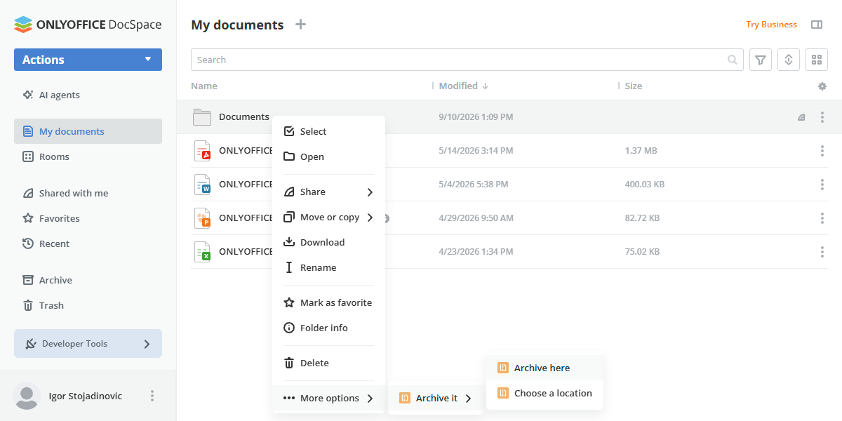 Archive folder