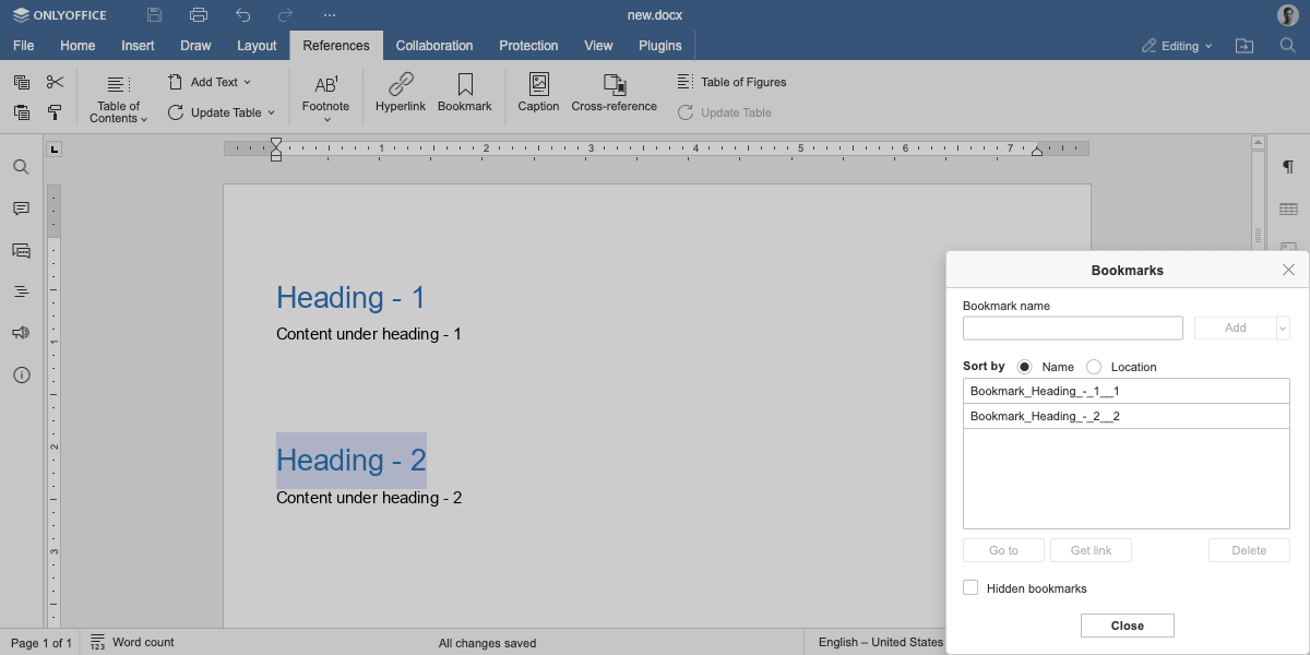 AutomaticBookmarkGeneration