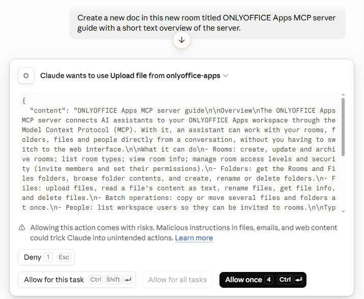 This image shows the command for creating a new document