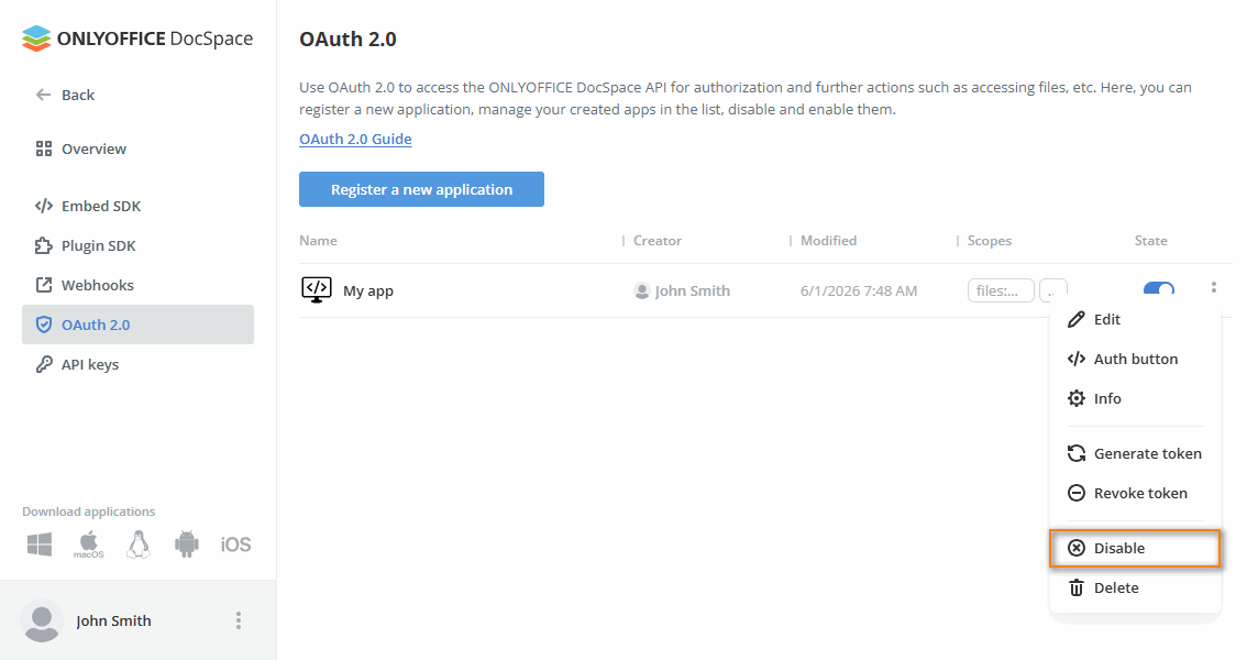 Disable button