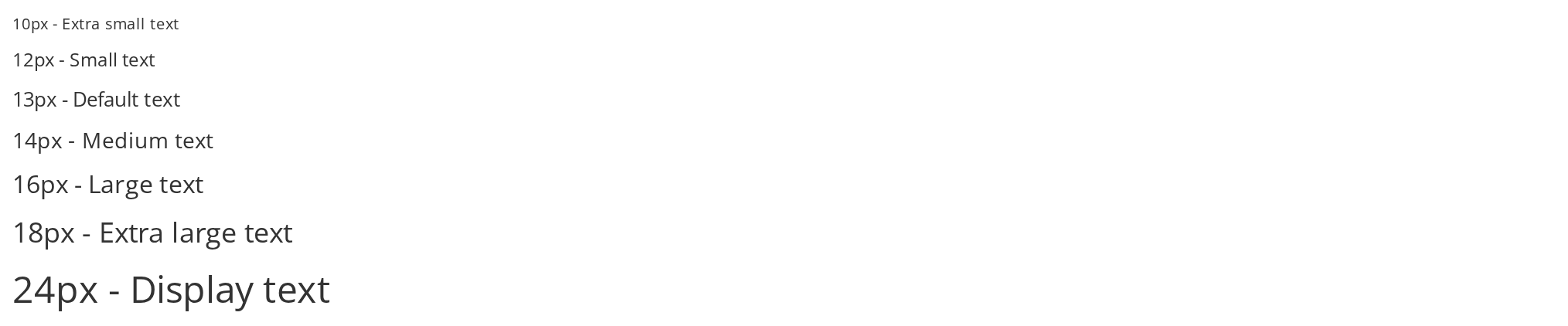 Font Sizes