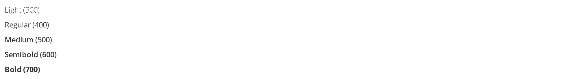 Font Weights